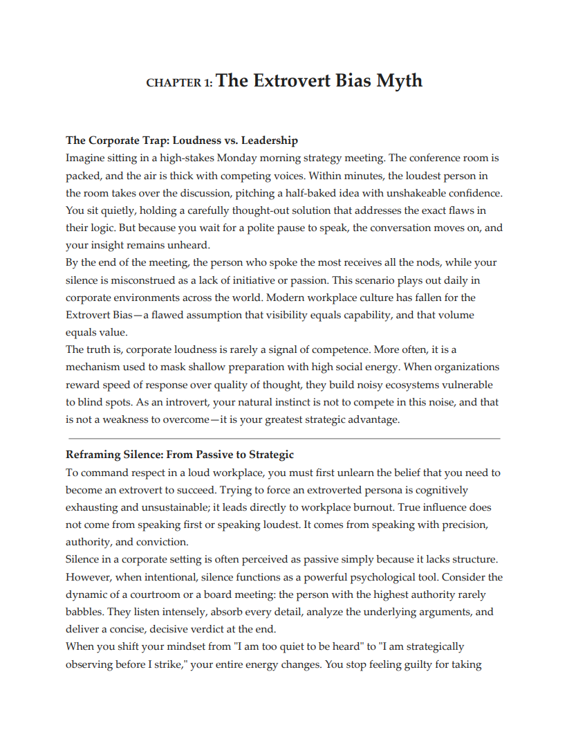 Quiet Competence: The Introvert's Strategy to Command Respect and Influence People in a Loud Workplace